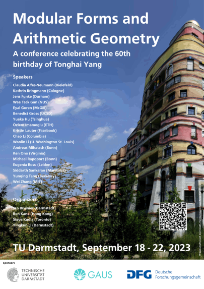 Modular Forms and Arithmetic Geometry – Algebra Group – TU Darmstadt